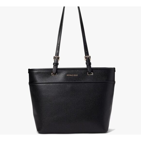 MICHAEL KORS Winston pebbled leather zip top women's large tote bag - BLACK - Picture 1 of 11